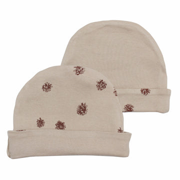 Reversible Beanie in Oatmeal, Flat