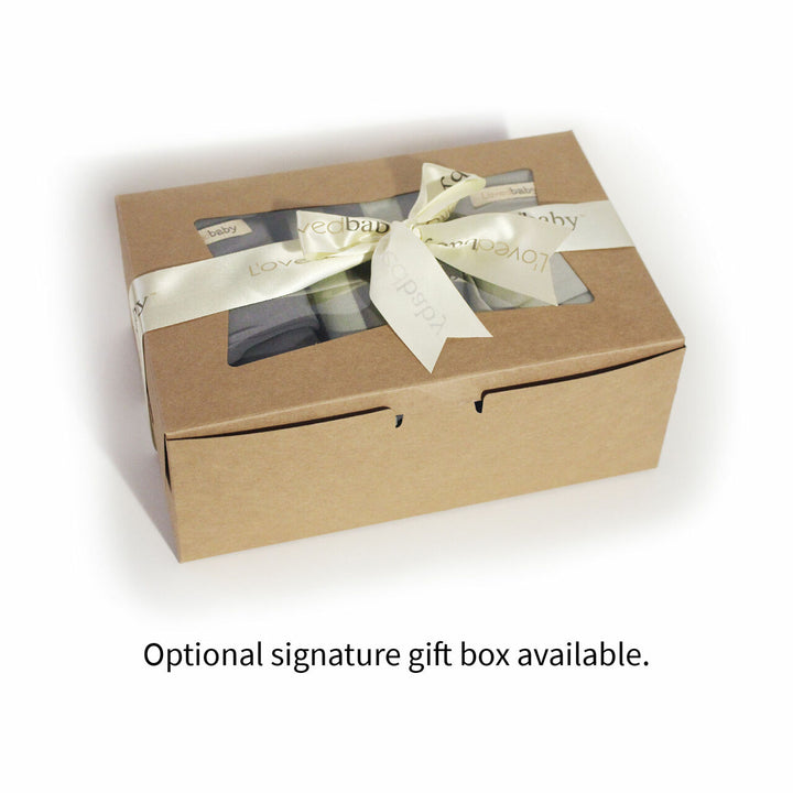 Women's Onesie & 2 Footies Set in Gray/Seafoam, Optional Gift Box