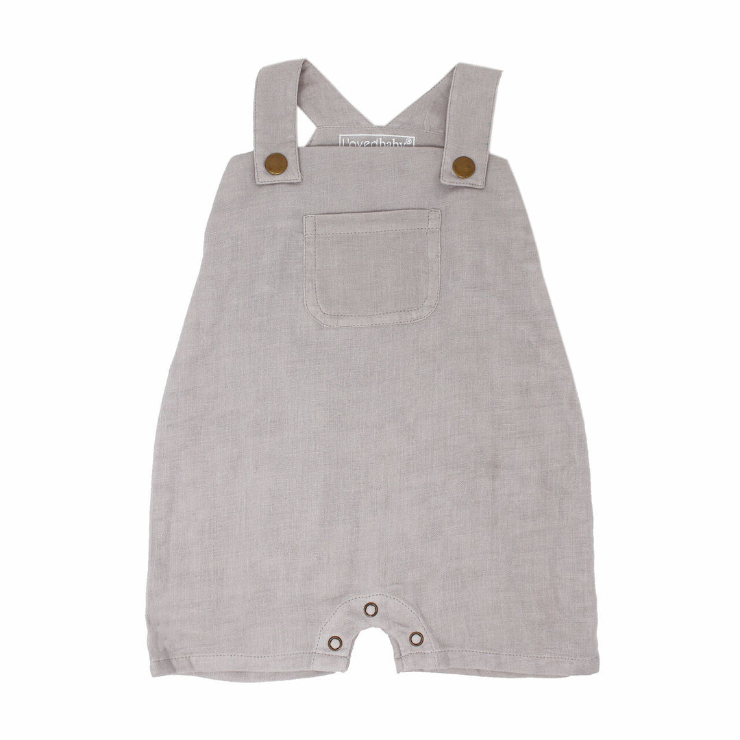 Muslin Overall in Cloud, a light gray color.