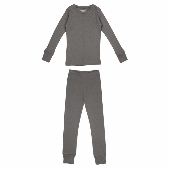 Organic Kids' L/Sleeve PJ Set in Gray.