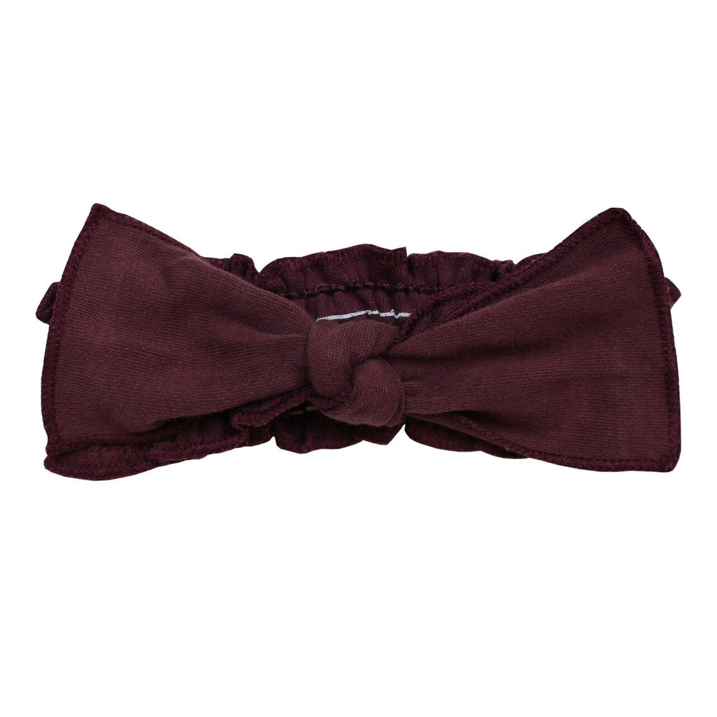 Eggplant Organic Smocked Tie Headband