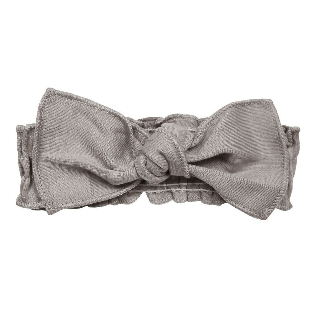Light Gray Organic Smocked Tie Headband