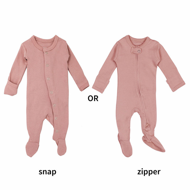 Child wearing Mommy & Me Gift Set, Snap Footie in Mauve.