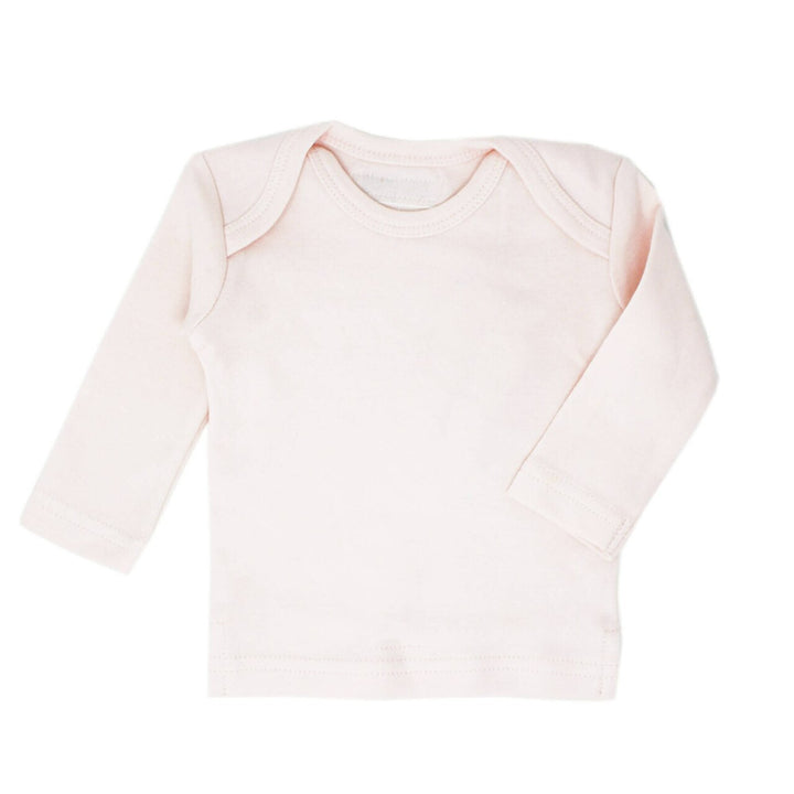 Organic L/Sleeve Shirt in Blush, a pale pink color.
