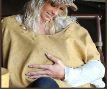 4-in-1 Nursing Cover in Caramel, a mustard yellow color.