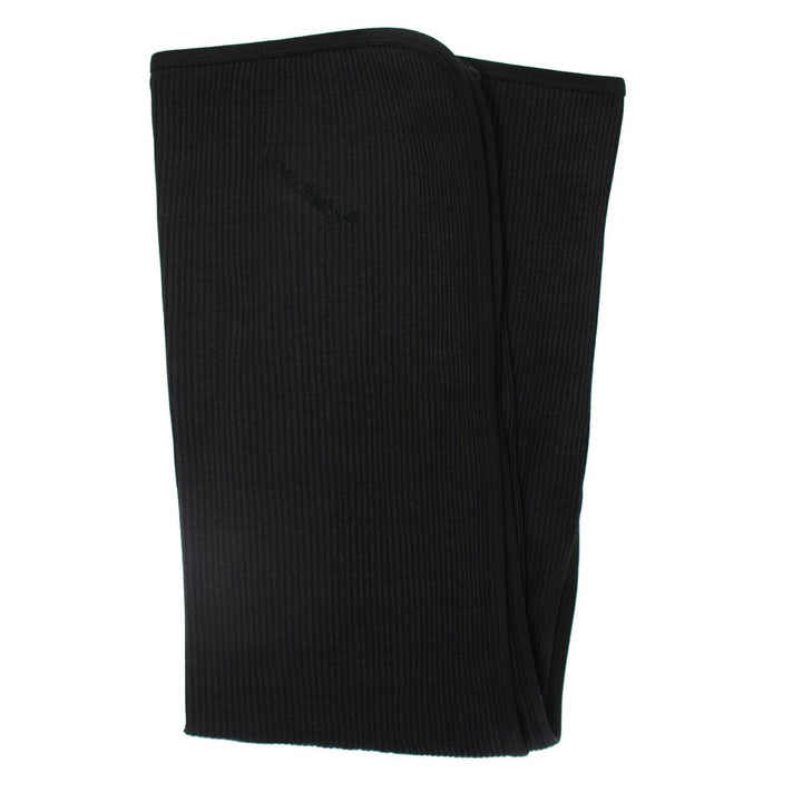 Ribbed Blanket in Black, Flat