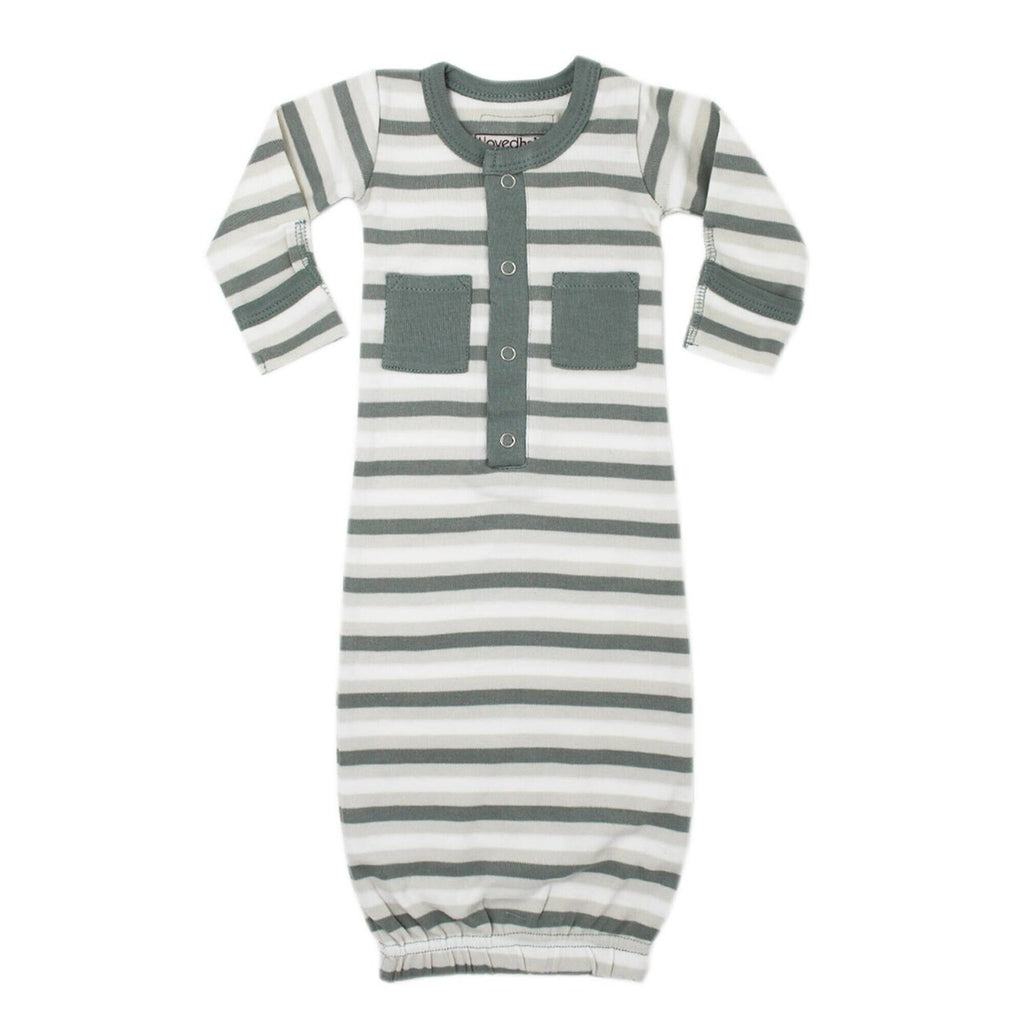 Seafoam Stripe Organic Gown