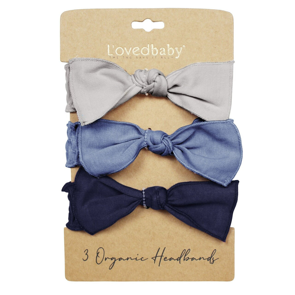 Blues Organic Smocked Headband 3 Pack