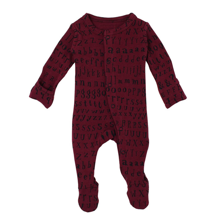 Organic Jumpsuit in Cranberry Letters, Flat