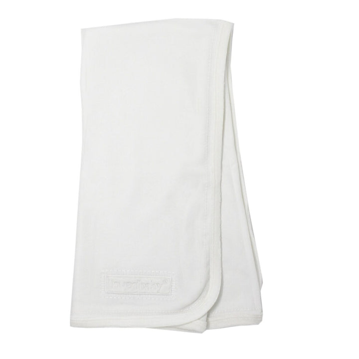 Velveteen Blanket in White, Flat