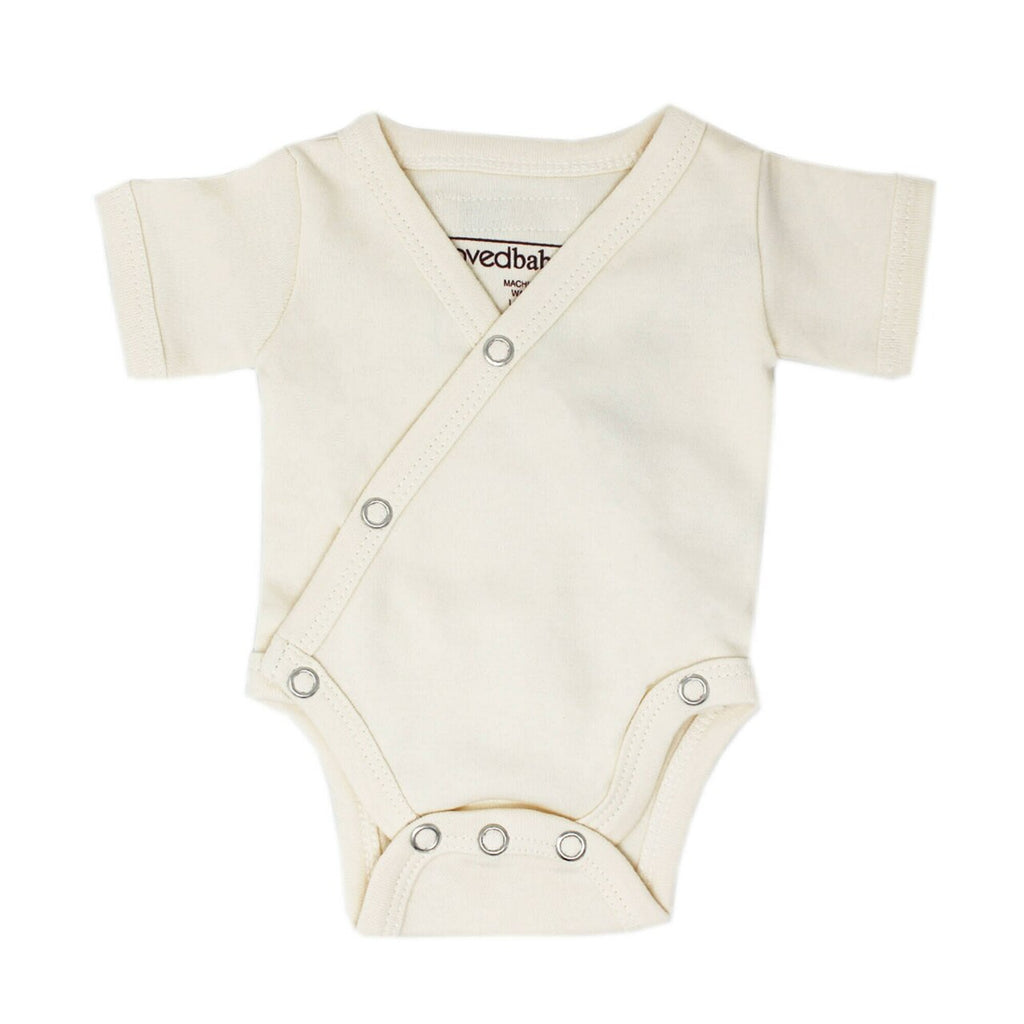 Buttercream Organic Short Sleeve Kimono Bodysuit